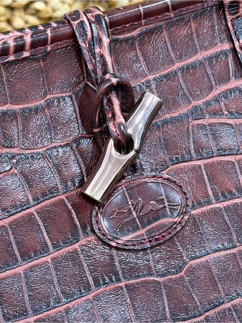 Longchamp Roseau Tote Crocodile-Embossed Leather - Picture 9 of 12